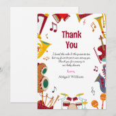 ミュージカルカラフルベビーシャワーサンキューカード サンキューカード (正面/裏面)