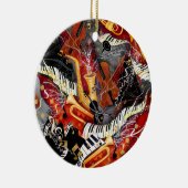 ミュージカルカラフル楽器、サックス、トランペット、ジュレエス セラミックオーナメント (右)