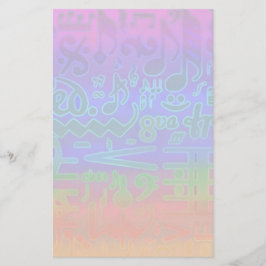 ミュージカルカラフル記号ひな形 便箋