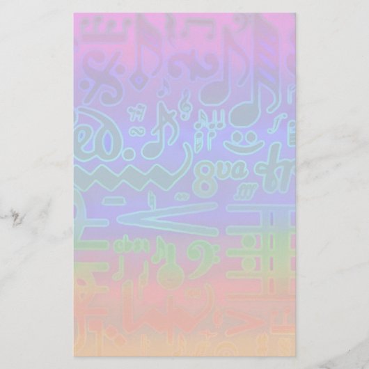 ミュージカルカラフル記号ひな形 便箋 (正面)