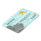 ミュージカルガーベラデイジー金ゴールドラブバード日付を保存 マグネット (左側)