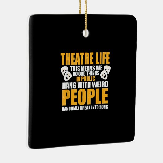 ミュージカルキャクター女優おたくドラマ演技男性女性 セラミックオーナメント (右)