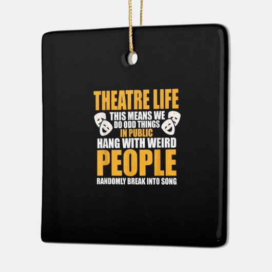 ミュージカルキャクター女優おたくドラマ演技男性女性 セラミックオーナメント (左)