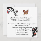 ミュージカルキャットファースト誕生日パーティー白黒 招待状 (裏面)