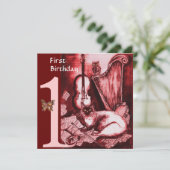 ミュージカルキャットファースト・バースデーパーティー赤シャンパン 招待状 (スタンド正面)