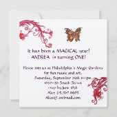 ミュージカルキャットファースト・バースデーパーティー赤シャンパン 招待状 (裏面)