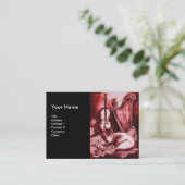 ミュージカルキャット赤と白ブラック 名刺 (スタンド正面)