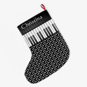 ミュージカルキーボードデザイン大型クリスマスストッキング ラージクリスマスストッキング (裏面 (吊り時))