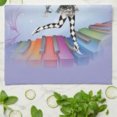 ミュージカルキーボード妖精の国Vignette キッチンタオル (折り畳み)