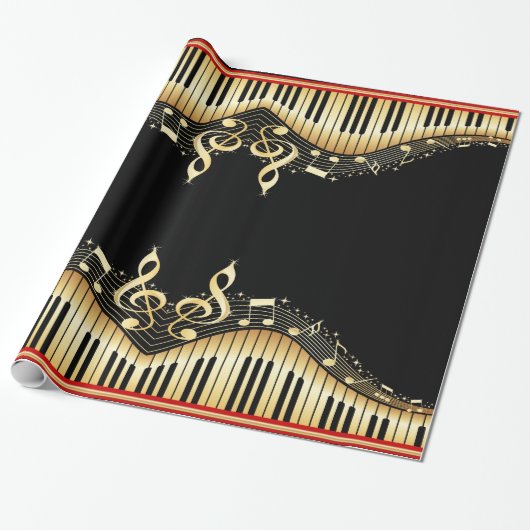 ミュージカルキーボード ラッピングペーパー (アンロールド)