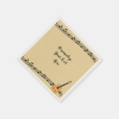 ミュージカルギターと楽譜パーソナライズパーティー スタンダードカクテルナプキン (角)