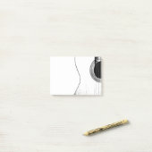 ミュージカルギターブラックとホワイト ポストイット (デスク上)