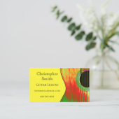 ミュージカルギターレッスンイエロー 名刺 (スタンド正面)