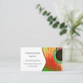 ミュージカルギターレッスンレッドグリーン 名刺 (スタンド正面)