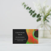 ミュージカルギターレッスン赤黒 名刺 (スタンド正面)