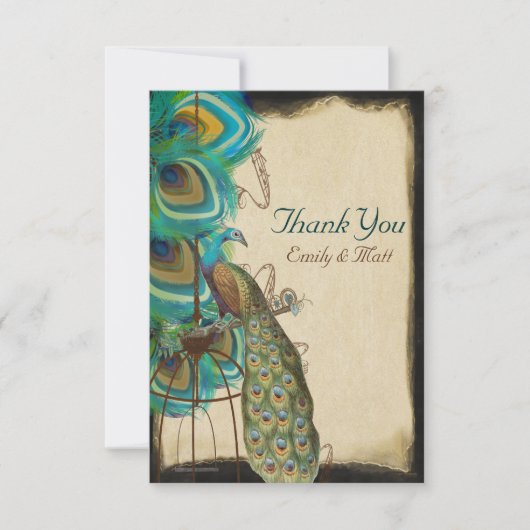 ミュージカルクジャックバードケージフェザー結婚ズサンキュー サンキューカード (正面)