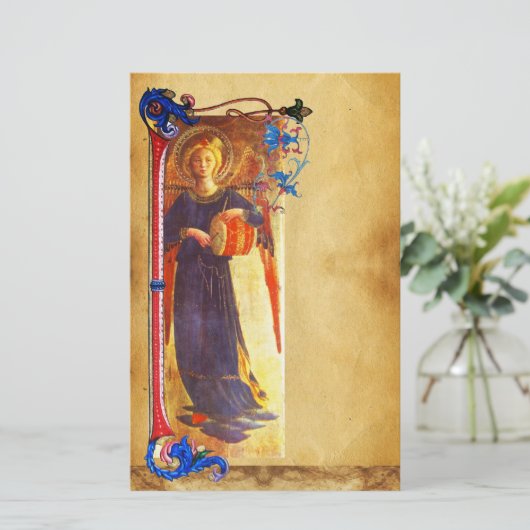 ミュージカルクリスマスエンジェルフローラパーチメント 便箋 (スタンド正面)