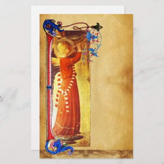 ミュージカルクリスマスエンジェルフローラパーチメント 便箋 (正面/裏面)