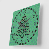 ミュージカルクリスマスツリー スクエア壁時計 (傾斜)