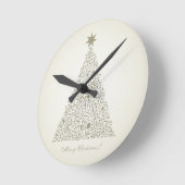 ミュージカルクリスマスツリー ラウンド壁時計 (傾斜)