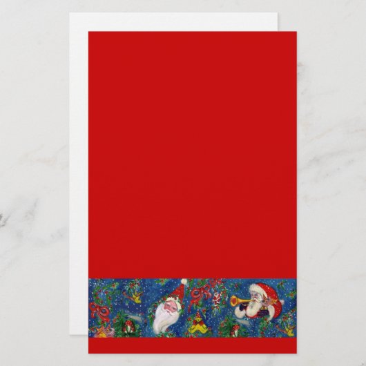 ミュージカルクリスマスナイト/サンタおもちゃブルーレッド 便箋 (正面/裏面)