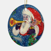 ミュージカルクリスマスナイト/サンタクロースブグラー セラミックオーナメント (左)