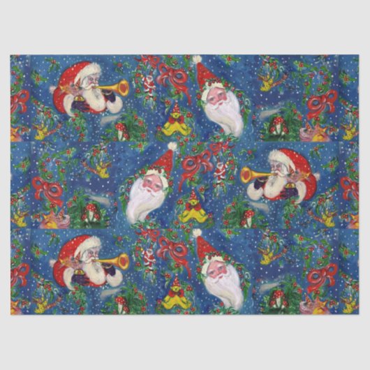 ミュージカルクリスマスナイト，サンタクロース，おもちゃ，リボン 薄葉紙 (正面)