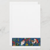 ミュージカルクリスマスナイト、サンタ付きのおもちゃ青い白 便箋 (正面/裏面)