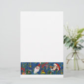 ミュージカルクリスマスナイト、サンタ付きのおもちゃ青い白 便箋 (スタンド正面)