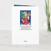 ミュージカルクリスマスパーティー、クリスマスツリー付きサンタ シーズンカード (裏面)