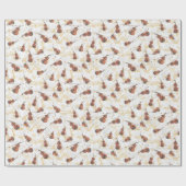 ミュージカルクリスマスヴァイオリン金ゴールドミュージックノート ラッピングペーパー (フラット)