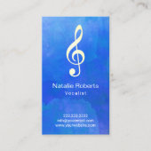 ミュージカルクレフ、 音符記号ロゴボーカリストシンガーウォーターカラーミュージック 名刺 (正面)