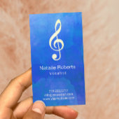 ミュージカルクレフ、 音符記号ロゴボーカリストシンガーウォーターカラーミュージック 名刺