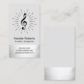 ミュージカルクレフ、 音符記号ロゴボーカリストソングライターミュージック 名刺 (正面/裏面)