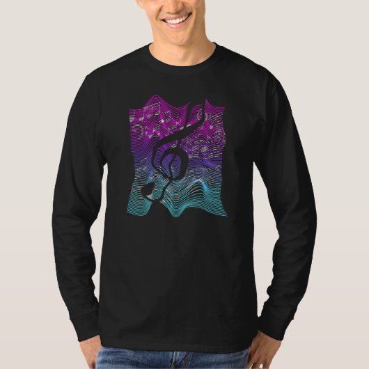 ミュージカルクレフ、 音符記号楽譜ノート学校ミュージシャンOrc Tシャツ (正面)
