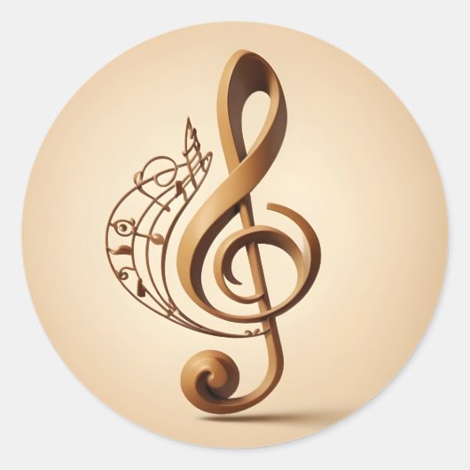 ミュージカルクレフ、 音符記号注 ラウンドシール (正面)