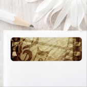 ミュージカルグランジデジタルテンプレートSEPHIA MUSIC NOTES ラベル (インサイチュ)