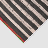 ミュージカルグリーンクリスマスツリーズブラックストライプ 薄葉紙 (詳細)