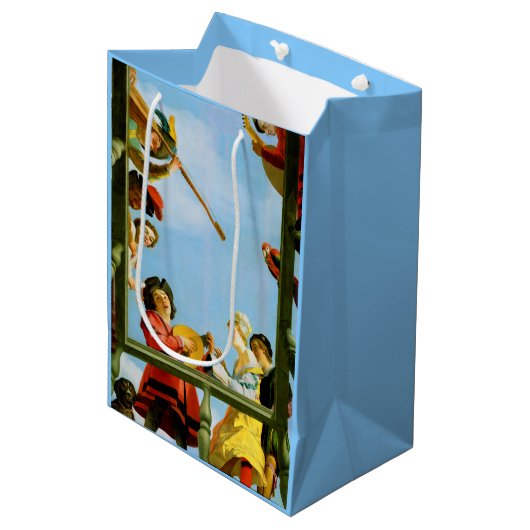 ミュージカルグループオンバルコニーファインアートオランダ絵画ズ ミディアムペーパーバッグ (正面アングル)