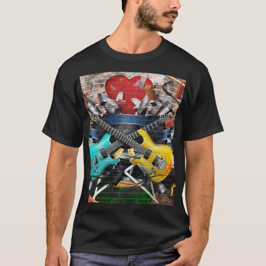 ミュージカルコラージュカラフル:リズミカル背景。 Tシャツ (正面)