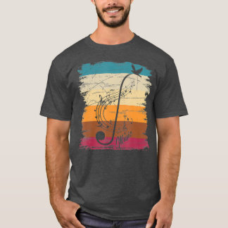 ミュージカルコンポーザミュージックノートミュージシャンレトロクレフ、 音符記号 Tシャツ