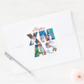 ミュージカルサンタと雪だるまクリスマスナイトパーティー ラウンドシール (封筒)