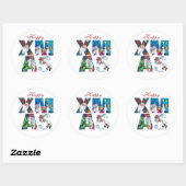 ミュージカルサンタと雪だるまクリスマスナイトパーティー ラウンドシール (シート)