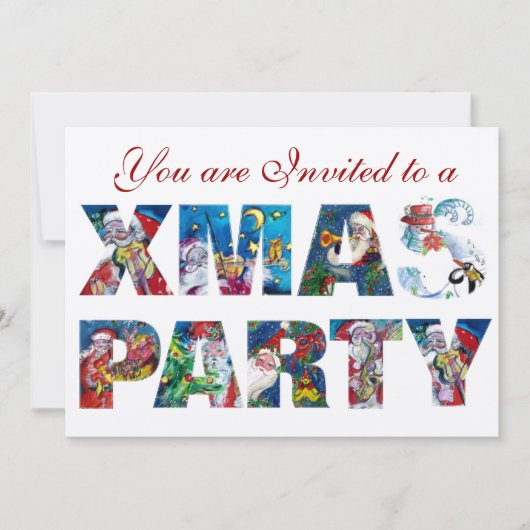 ミュージカルサンタと雪だるまクリスマスナイトパーティー 招待状 (正面)