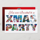 ミュージカルサンタと雪だるまクリスマスナイトパーティー 招待状 (正面/裏面)