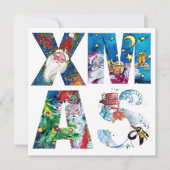 ミュージカルサンタと雪だるまクリスマスナイトパーティー 招待状 (正面)