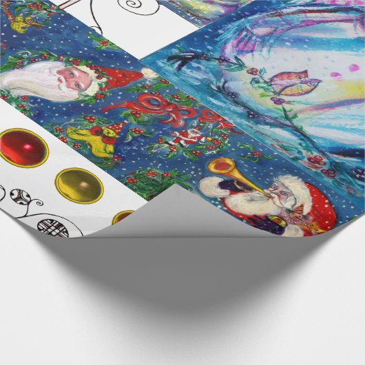 ミュージカルサンタと雪だるまクリスマスパーティー ラッピングペーパー (角)