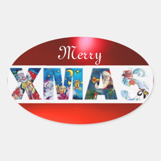 ミュージカルサンタクリスマスパーティー/ペンギンズセレナーデ 楕円形シール (正面)