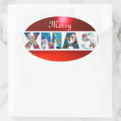 ミュージカルサンタクリスマスパーティー/ペンギンズセレナーデ 楕円形シール (バッグ)