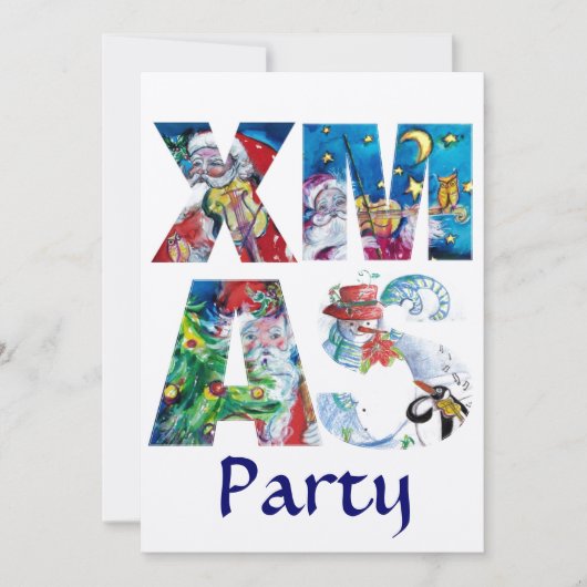 ミュージカルサンタ&雪だるまクリスマスナイトシャンパン 招待状 (正面)